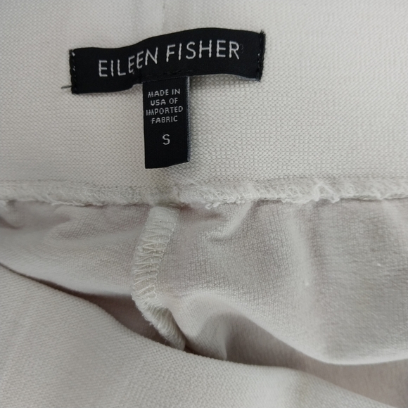 Eileen Fisher White Cropped Pull On Minimalist Casual Travel Pants - Picture 9 of 9